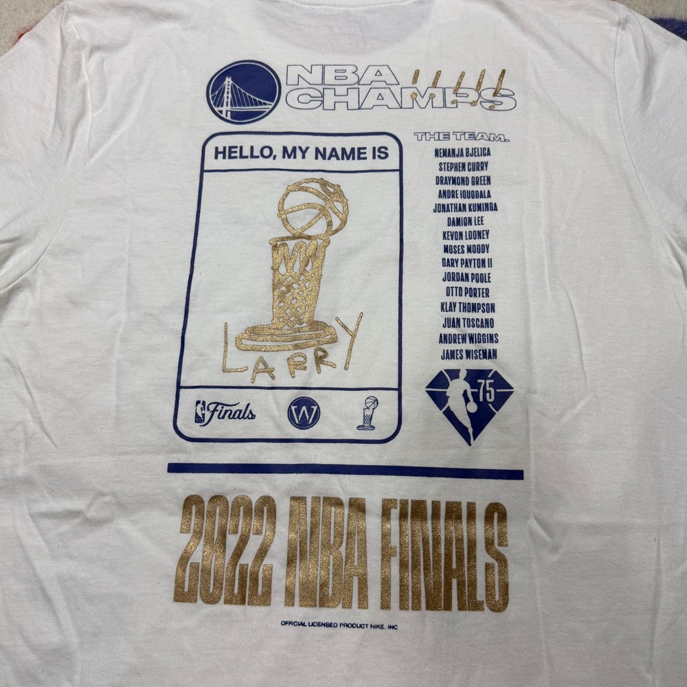 Nike Golden State Warriors 2022 NBA Champions Roster T-Shirt White Large - Picture 4 of 6